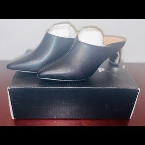 SHU SHOP BLACK/SILVER OONA HEELS